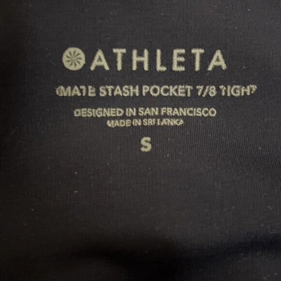 Athleta Ultimate Stash Pocket 7/8 Tight Navy Blue Size Small Stretch Active - Picture 11 of 12